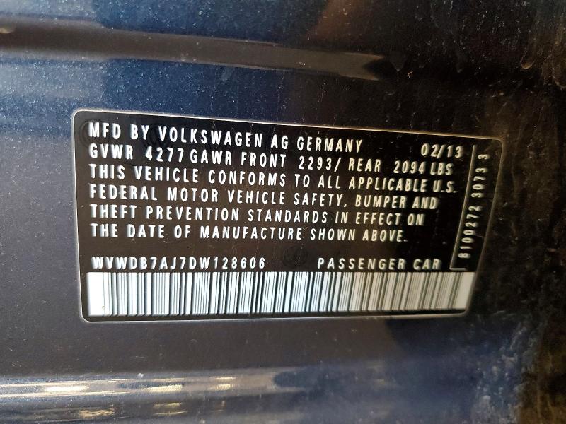 Продажа на аукционе авто 2013 Volkswagen Golf, vin: WVWDB7AJ7DW128606, номер лота: 53949936