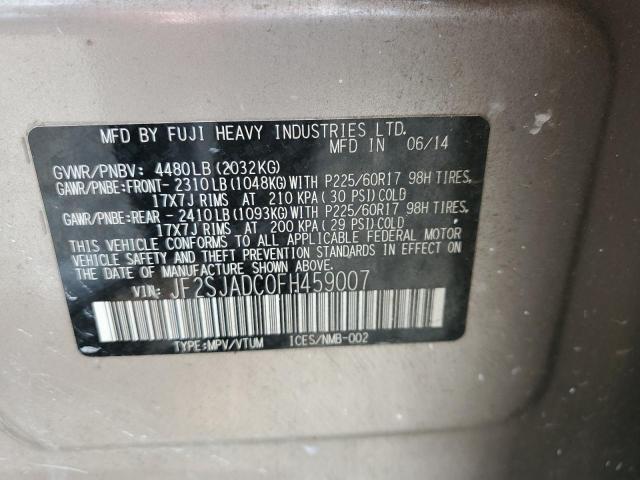 Aukcja sprzedaży 2015 Subaru Forester, vin: JF2SJADC0FH459007, numer aukcji: 52709656
