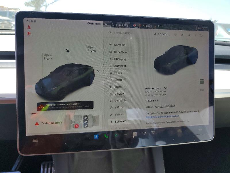 Продажа на аукционе авто 2021 Tesla Model Y, vin: 5YJYGAEE2MF158209, номер лота: 53588456