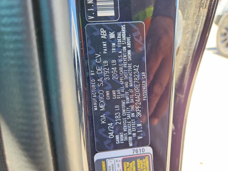 Aukcja sprzedaży 2024 Kia Forte, vin: 3KPF24ADXRE782342, numer aukcji: 53028716