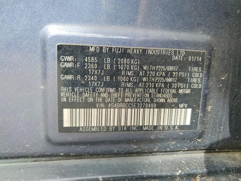 Aukcja sprzedaży 2014 Subaru Outback, vin: 4S4BRBCC5E3278488, numer aukcji: 52607506