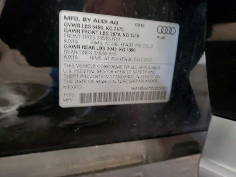 54532686 :رقم المزاد ، WA1BNAFY0J2232921 vin ، 2018 Audi Q5 مزاد بيع
