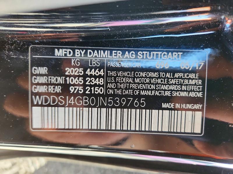 Продаж на аукціоні авто 2018 Mercedes-benz Cla, vin: WDDSJ4GB0JN539765, номер лоту: 54979146