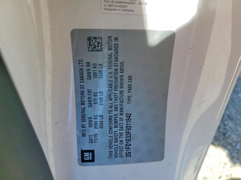 Продажа на аукционе авто 2015 Chevrolet Camaro, vin: 2G1FD1E33F9311842, номер лота: 53583576