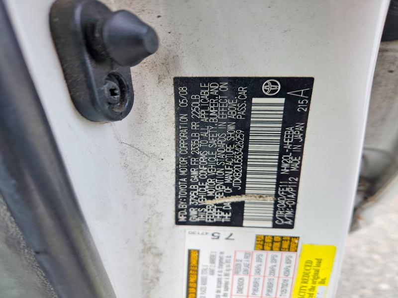 Продаж на аукціоні авто 2008 Toyota Prius, vin: JTDKB20U583426259, номер лоту: 54880446