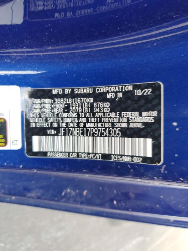 Продажа на аукционе авто 2023 Toyota Gr 86, vin: JF1ZNBE17P9754305, номер лота: 53822856