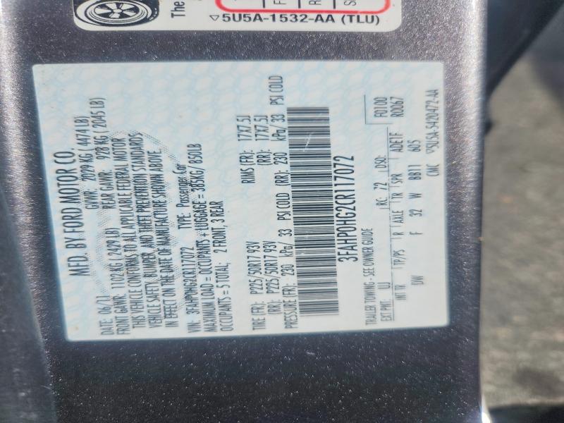 53420146 :رقم المزاد ، 3FAHP0HG2CR117072 vin ، 2012 Ford Fusion مزاد بيع