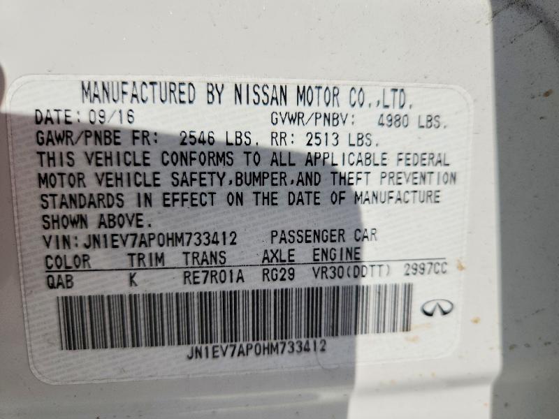 Продажа на аукционе авто 2017 Infiniti Q50, vin: JN1EV7AP0HM733412, номер лота: 53746926
