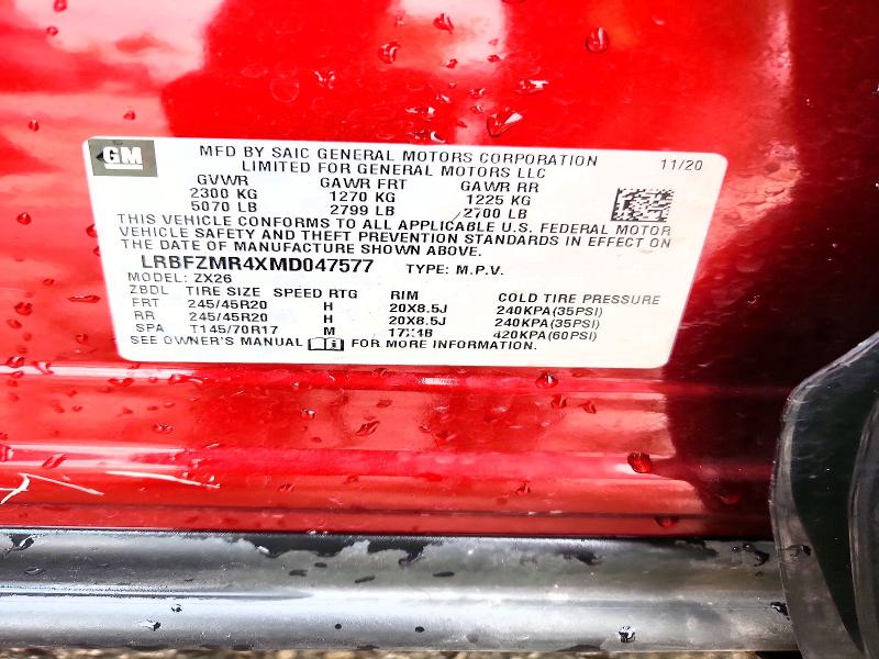 Aukcja sprzedaży 2021 Buick Envision, vin: LRBFZMR4XMD047577, numer aukcji: 55272956