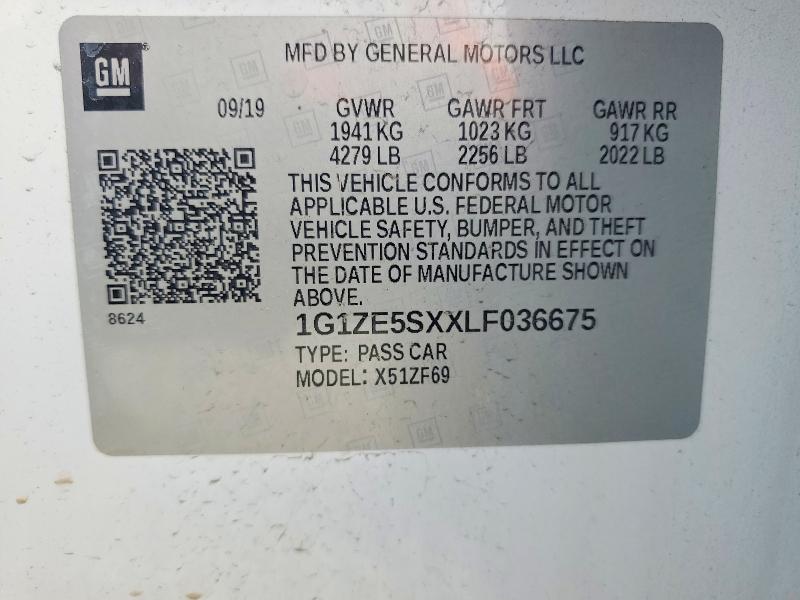 Aukcja sprzedaży 2020 Chevrolet Malibu, vin: 1G1ZE5SXXLF036675, numer aukcji: 53649466
