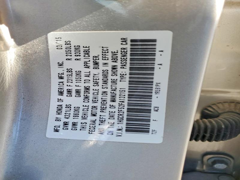 Продажа на аукционе авто 2015 Honda Accord, vin: 1HGCR2F52FA132151, номер лота: 55551066