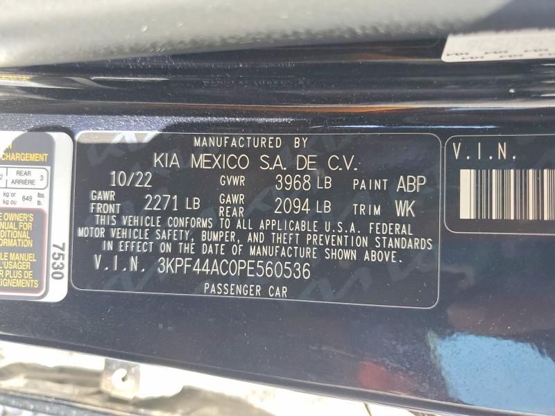 Aukcja sprzedaży 2023 Kia Forte, vin: 3KPF44AC0PE560536, numer aukcji: 52413746