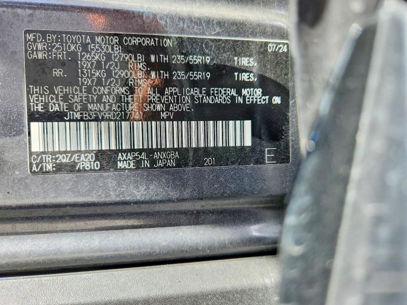 2024 Toyota Rav4 Prime მანქანა იყიდება აუქციონზე, vin: JTMFB3FV9RD217741, აუქციონის ნომერი: 53474196