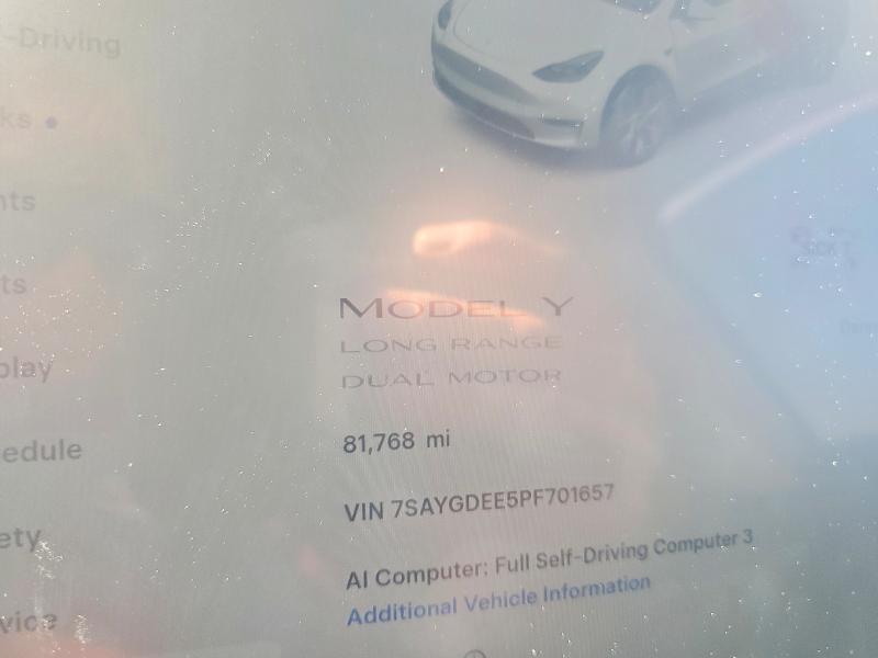 2023 Tesla Model Y მანქანა იყიდება აუქციონზე, vin: 7SAYGDEE5PF701657, აუქციონის ნომერი: 52257426