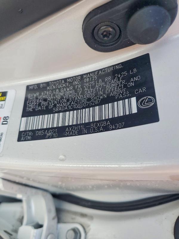 2025 Lexus Es 300h მანქანა იყიდება აუქციონზე, vin: 58ADA1C10SU075287, აუქციონის ნომერი: 55013476