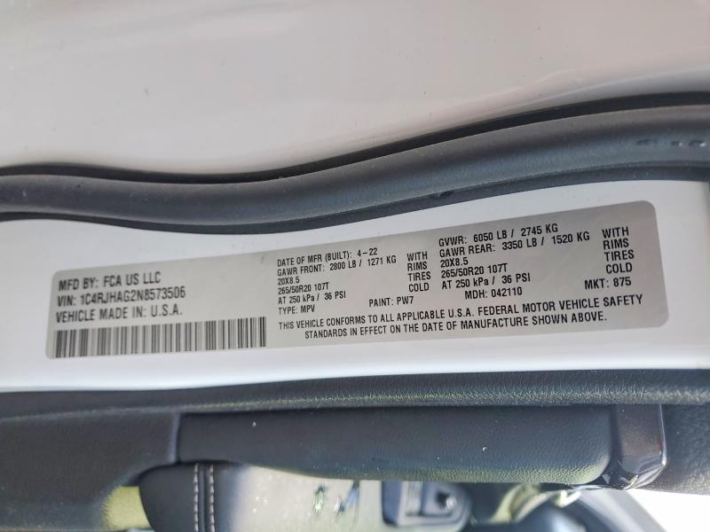 Aukcja sprzedaży 2022 Jeep Grand Cherokee, vin: 1C4RJHAG2N8573506, numer aukcji: 52069846