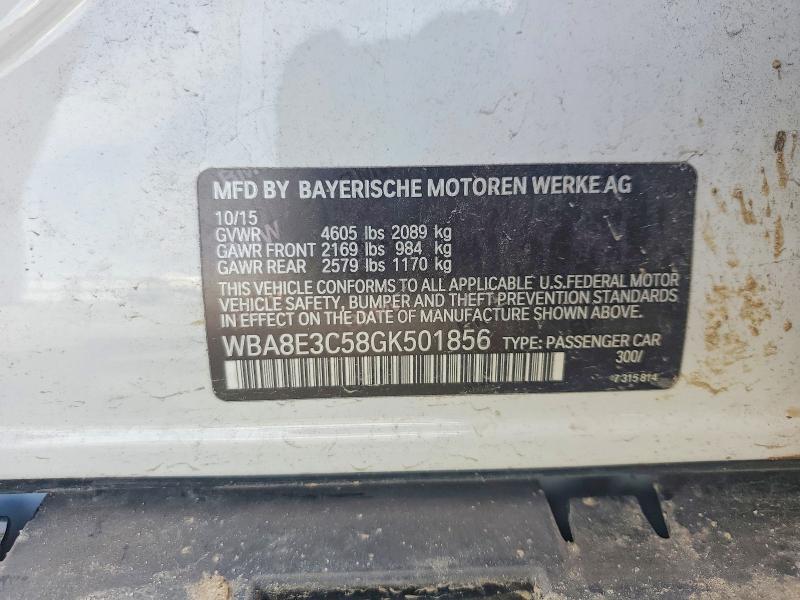 Aukcja sprzedaży 2016 Bmw 328, vin: WBA8E3C58GK501856, numer aukcji: 51778036