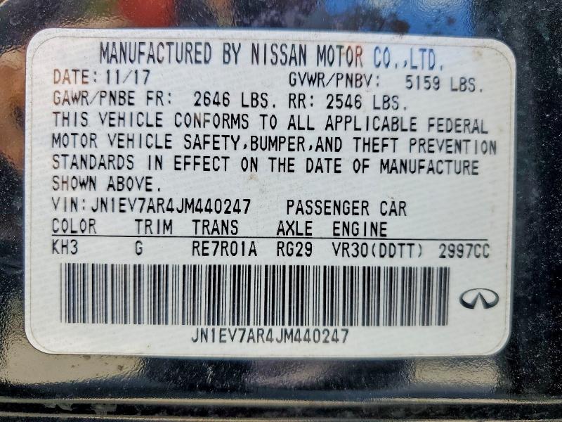 Продаж на аукціоні авто 2018 Infiniti Q50, vin: JN1EV7AR4JM440247, номер лоту: 52094836