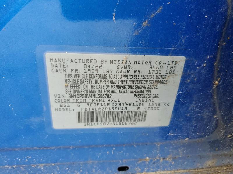 Продаж на аукціоні авто 2022 Nissan Kicks, vin: 3N1CP5BV4NL506782, номер лоту: 53279806