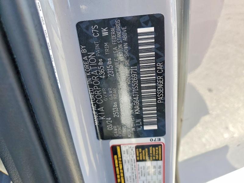 Aukcja sprzedaży 2025 Kia K5, vin: KNAG64J71S5269711, numer aukcji: 54502696