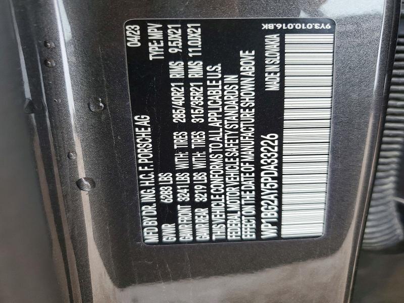 55158276 :رقم المزاد ، WP1BG2AY5PDA33226 vin ، 2023 Porsche Cayenne مزاد بيع