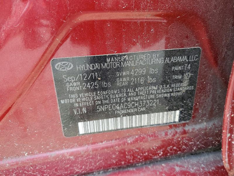 Продаж на аукціоні авто 2012 Hyundai Sonata, vin: 5NPEC4AC9CH373221, номер лоту: 54830966