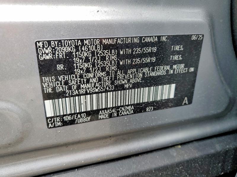 2025 Toyota Rav4 მანქანა იყიდება აუქციონზე, vin: 2T3A1RFV9SW557433, აუქციონის ნომერი: 52641306