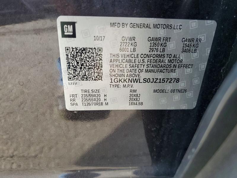 Продажа на аукционе авто 2018 Gmc Acadia, vin: 1GKKNWLS0JZ157278, номер лота: 54885346