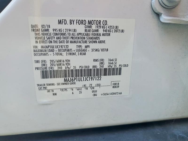 Продажа на аукционе авто 2018 Ford Ecosport, vin: MAJ6P1UL1JC197122, номер лота: 54731326