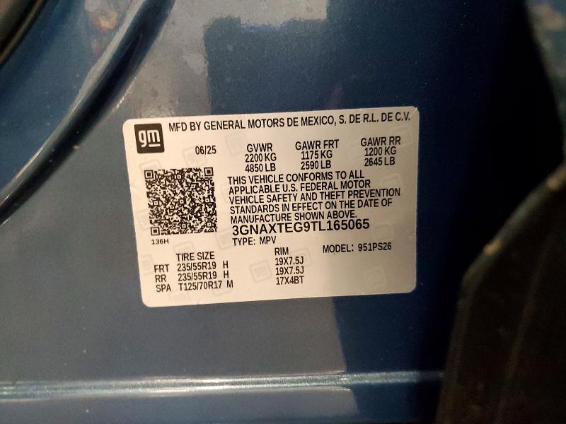 54001816 :رقم المزاد ، 3GNAXTEG9TL165065 vin ، 2026 Chevrolet Equinox مزاد بيع