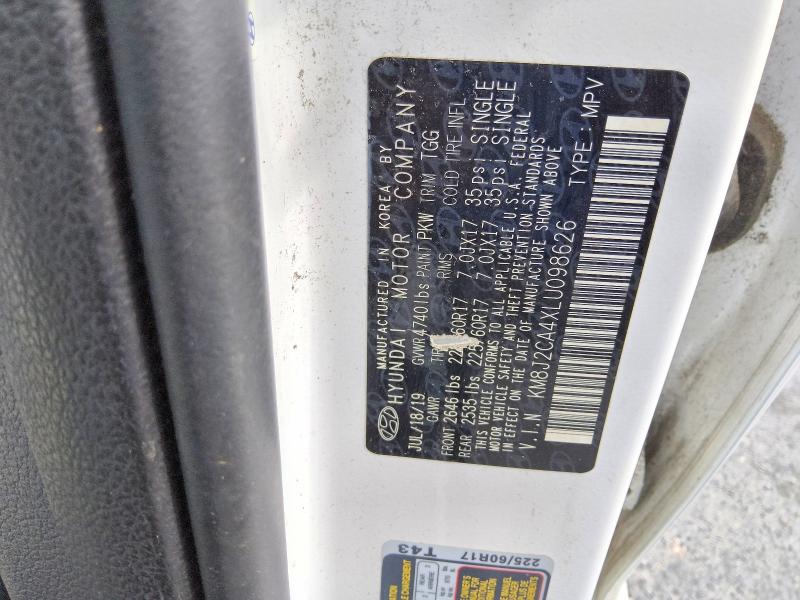 54243376 :رقم المزاد ، KM8J2CA4XLU098626 vin ، 2020 Hyundai Tucson مزاد بيع