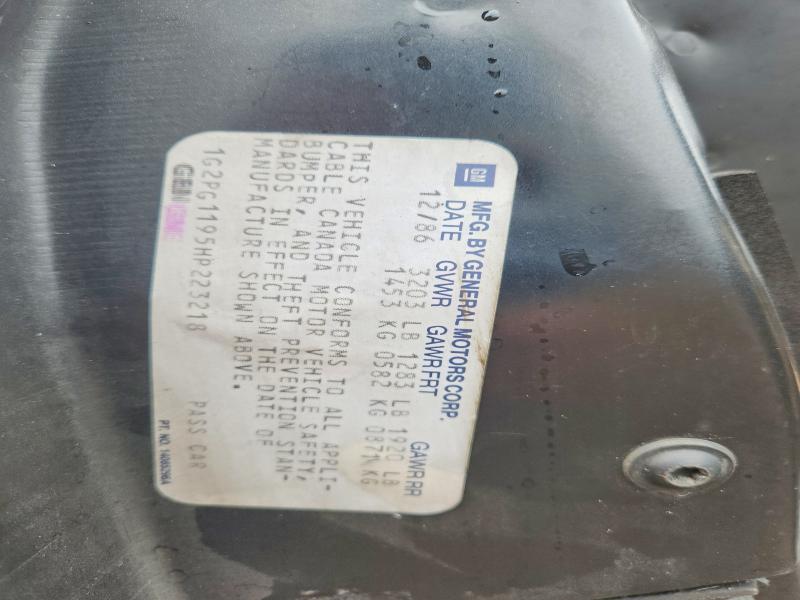 1987 Pontiac Fiero მანქანა იყიდება აუქციონზე, vin: 1G2PG1195HP223218, აუქციონის ნომერი: 53375136