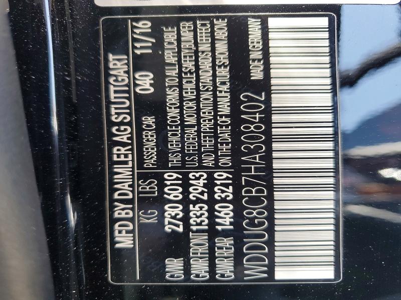 Aukcja sprzedaży 2017 Mercedes-benz S, vin: WDDUG8CB7HA308402, numer aukcji: 54628146