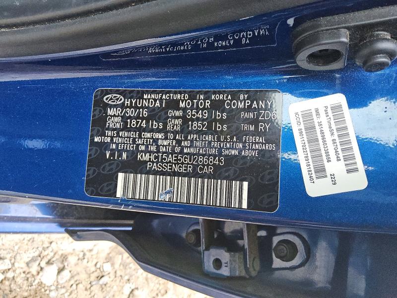 Aukcja sprzedaży 2016 Hyundai Accent, vin: KMHCT5AE5GU286843, numer aukcji: 51309666