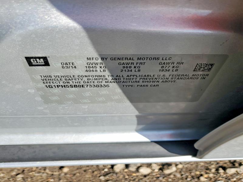 Продажа на аукционе авто 2014 Chevrolet Cruze, vin: 1G1PH5SB8E7338336, номер лота: 52835706