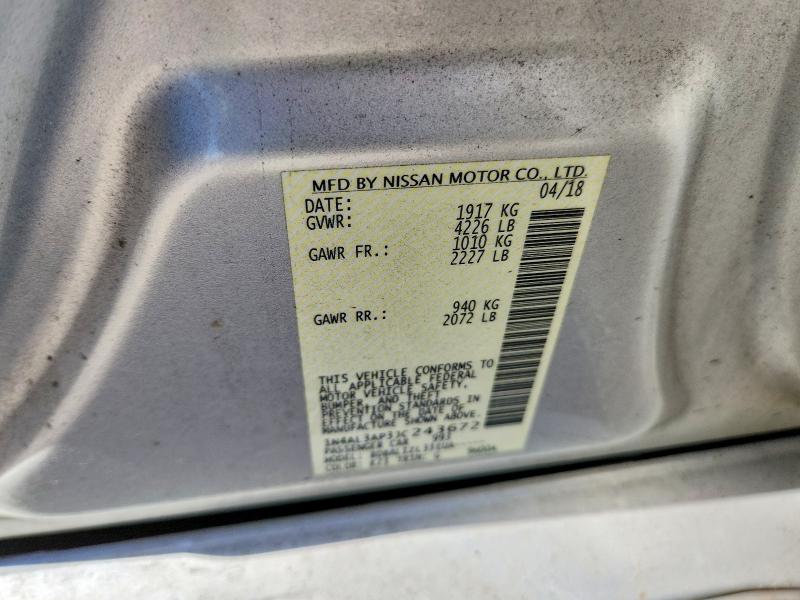 53134826 :رقم المزاد ، 1N4AL3AP3JC243672 vin ، 2018 Nissan Altima مزاد بيع