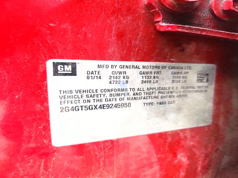 Продажа на аукционе авто 2014 Buick Regal, vin: 2G4GT5GX4E9245950, номер лота: 52368696
