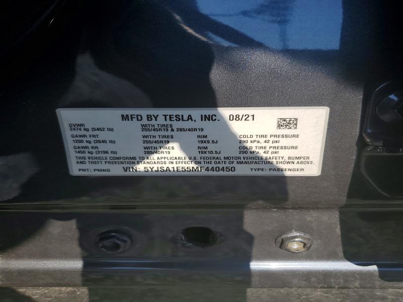 Продаж на аукціоні авто 2021 Tesla Model S, vin: 5YJSA1E55MF440450, номер лоту: 53792946