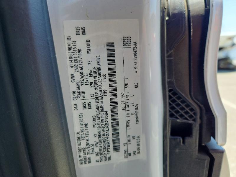 Aukcja sprzedaży 2020 Ford Transit, vin: 1FTBR1YG1LKB21084, numer aukcji: 55606756