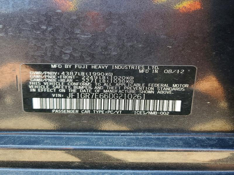 Aukcja sprzedaży 2013 Subaru Impreza, vin: JF1GR7E66DG210261, numer aukcji: 54699076