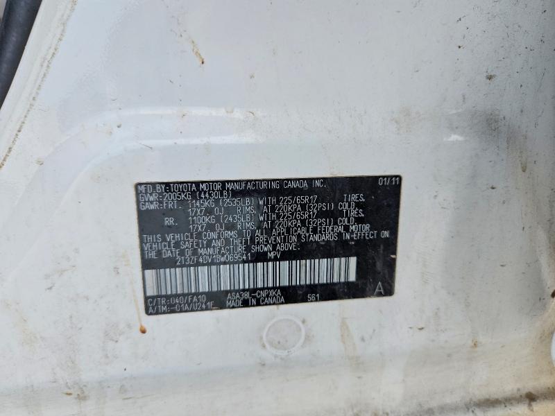 54412956 :رقم المزاد ، 2T3ZF4DV1BW069541 vin ، 2011 Toyota Rav4 مزاد بيع