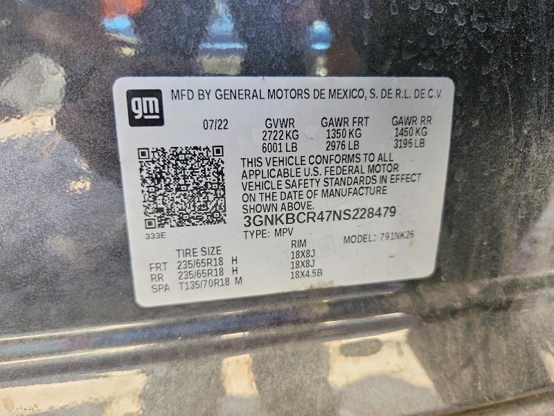 Aukcja sprzedaży 2022 Chevrolet Blazer, vin: 3GNKBCR47NS228479, numer aukcji: 55053746