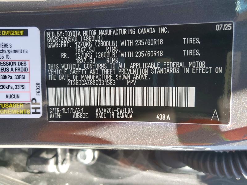 Продаж на аукціоні авто 2025 Lexus Nx, vin: 2T2GDCAZ8SC031583, номер лоту: 53750016