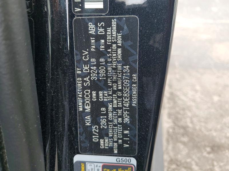 Aukcja sprzedaży 2025 Kia K4, vin: 3KPFT4DE8SE097134, numer aukcji: 54939846