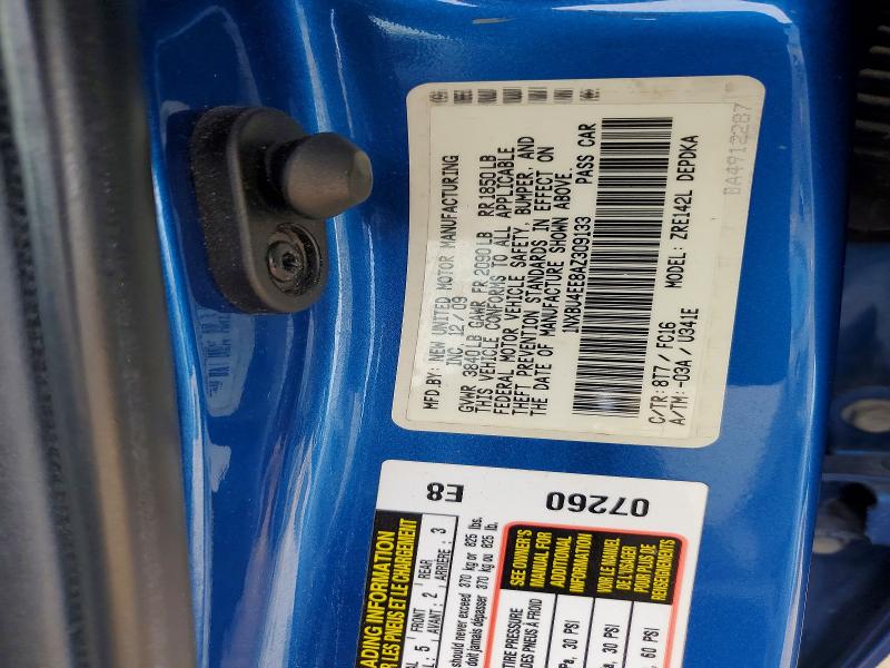 Продажа на аукционе авто 2010 Toyota Corolla, vin: 1NXBU4EE8AZ309133, номер лота: 54000566