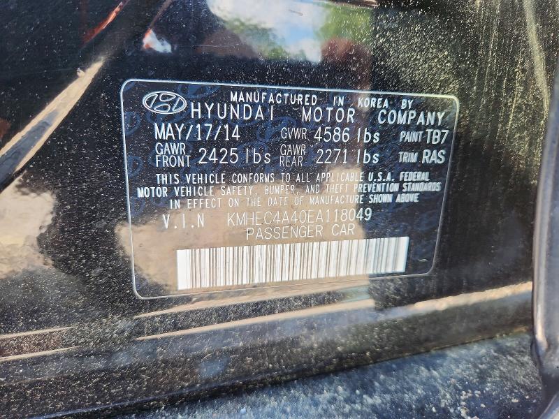 55207106 :رقم المزاد ، KMHEC4A40EA118049 vin ، 2014 Hyundai Sonata مزاد بيع