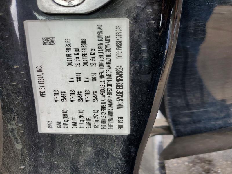 Продаж на аукціоні авто 2022 Tesla Model 3, vin: 5YJ3E1EB3NF349824, номер лоту: 51506066