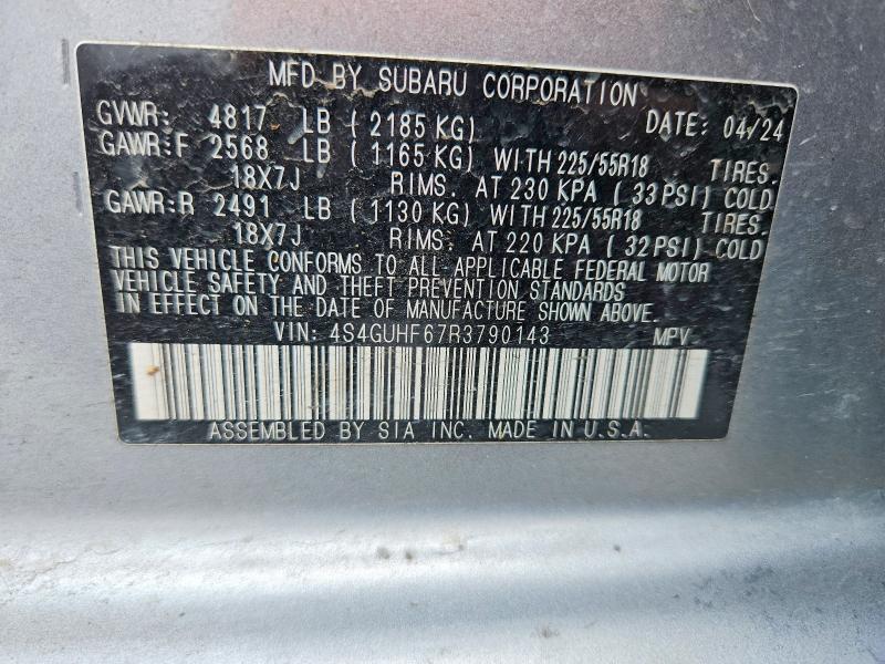 Aukcja sprzedaży 2024 Subaru Crosstrek, vin: 4S4GUHF67R3790143, numer aukcji: 52893506