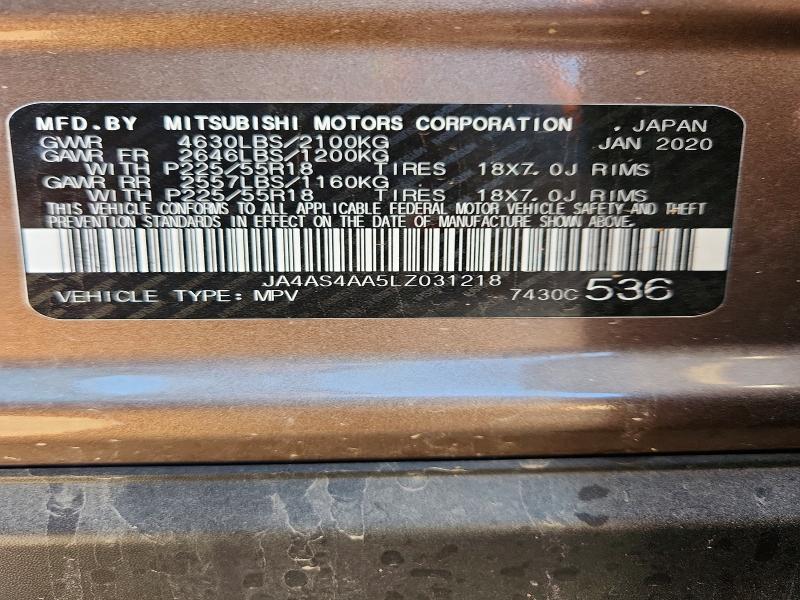 Aukcja sprzedaży 2020 Mitsubishi Eclipse Cross, vin: JA4AS4AA5LZ031218, numer aukcji: 54535706