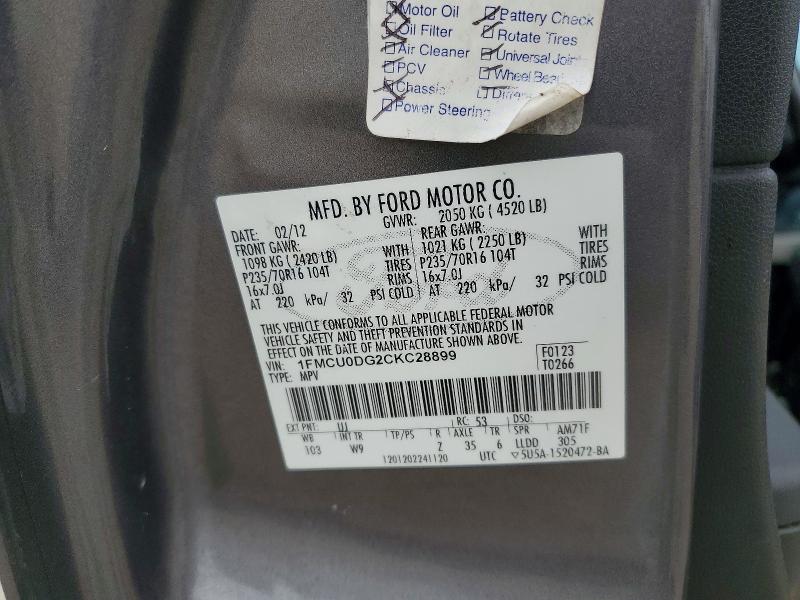 Продажа на аукционе авто 2012 Ford Escape, vin: 1FMCU0DG2CKC28899, номер лота: 54553876